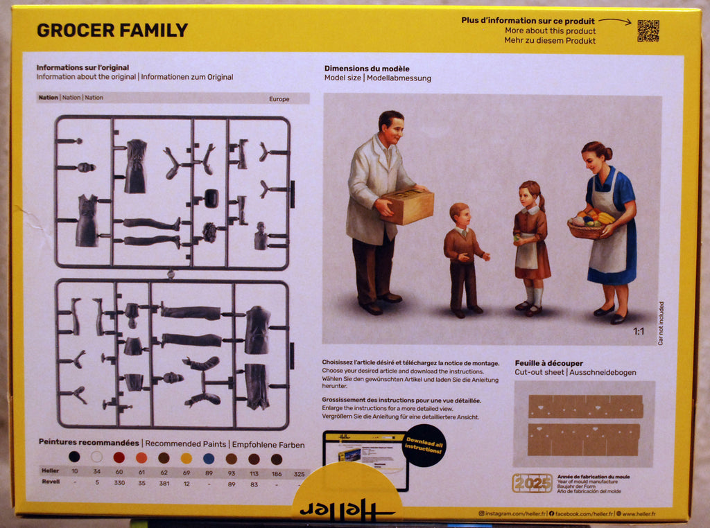 Heller 82758 Grocer Family 1950/60er Familie m. Kindern 1:24 Bausatz neu 2025