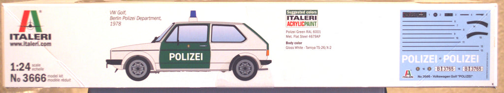 Italeri 3666 1978 VW Volkswagen Golf Polizei 1:24