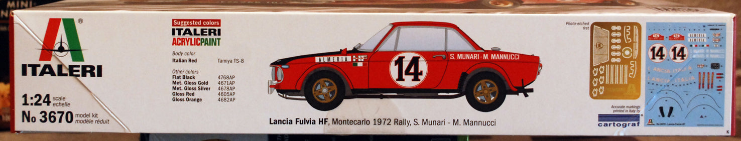 Italeri 3670 1972 Lancia Fulvia HF Monte Carlo 1:24 Bausatz ganz neu 2025