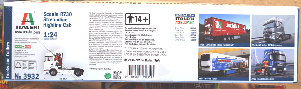 Italeri 3932 Scania R730 Streamline Highline Cab 1:24 Bausatz