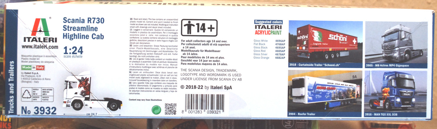 Italeri 3932 Scania R730 Streamline Highline Cab 1:24 Bausatz