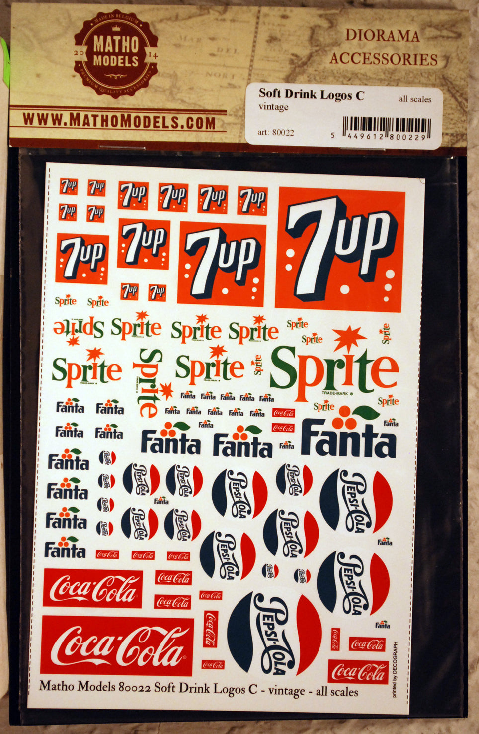 Matho Models 80022 Decals Soft Drink Logos C vintage