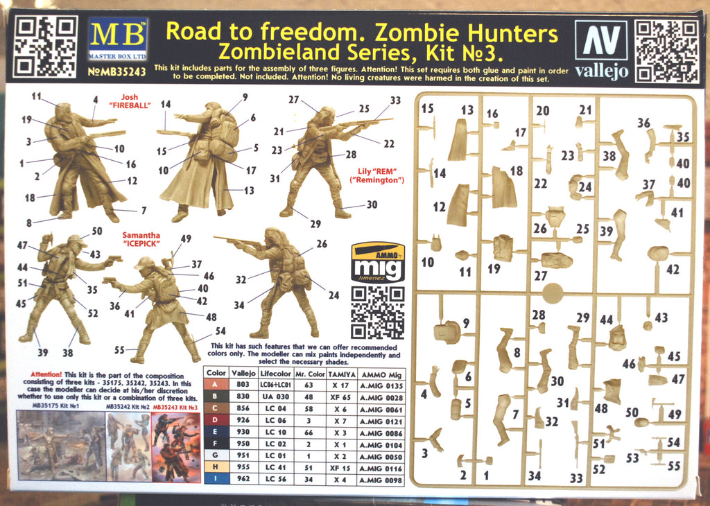 35243 Master Box Zombieland Series Road to Freedom Zombie Hunters No. 3  1:35