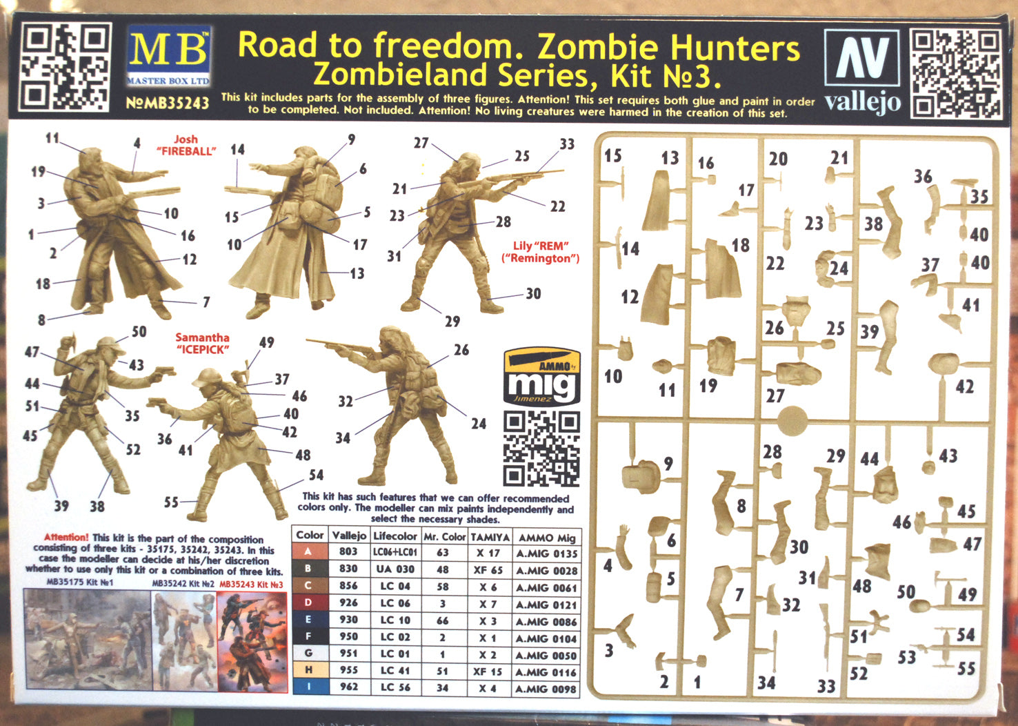 35243 Master Box Zombieland Series Road to Freedom Zombie Hunters No. 3  1:35
