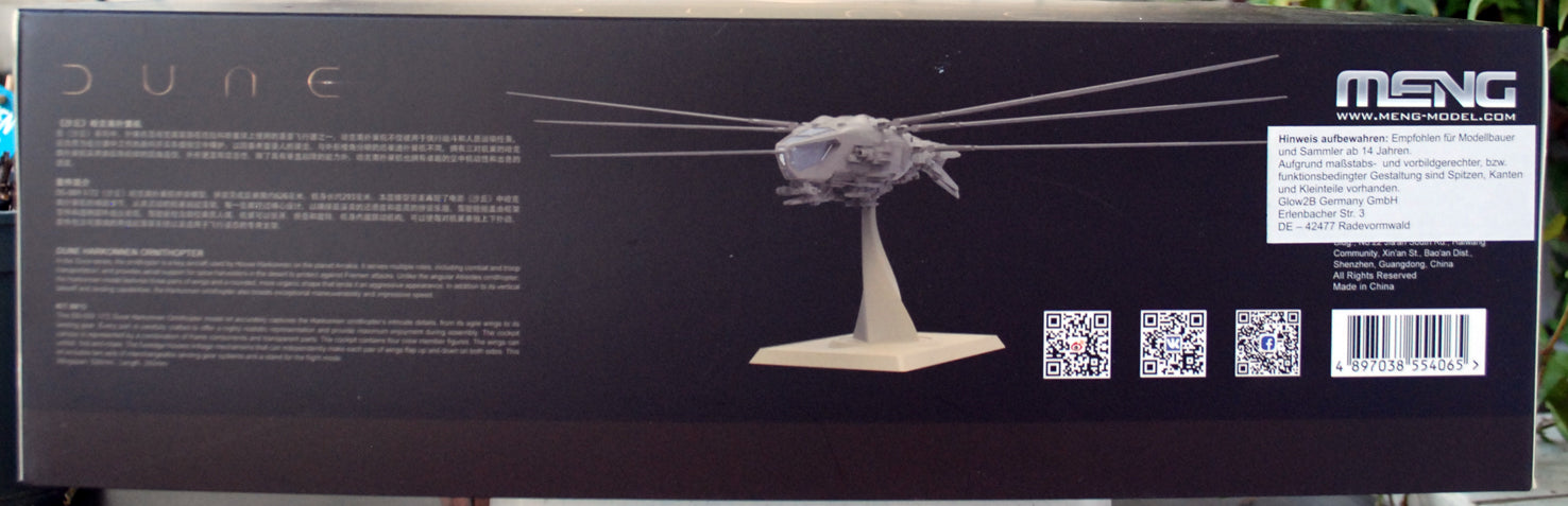 Meng  DS09 Dune Harkonnen Ornithopter 1:72 Bausatz neu 2024