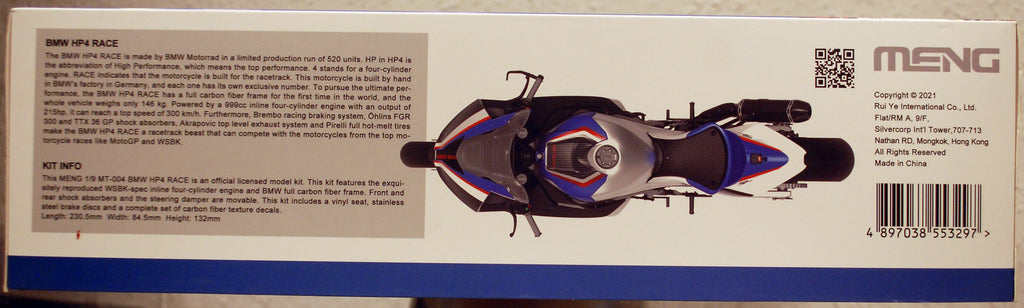 Meng MT004 2017 BMW HP4 Race 1:9
