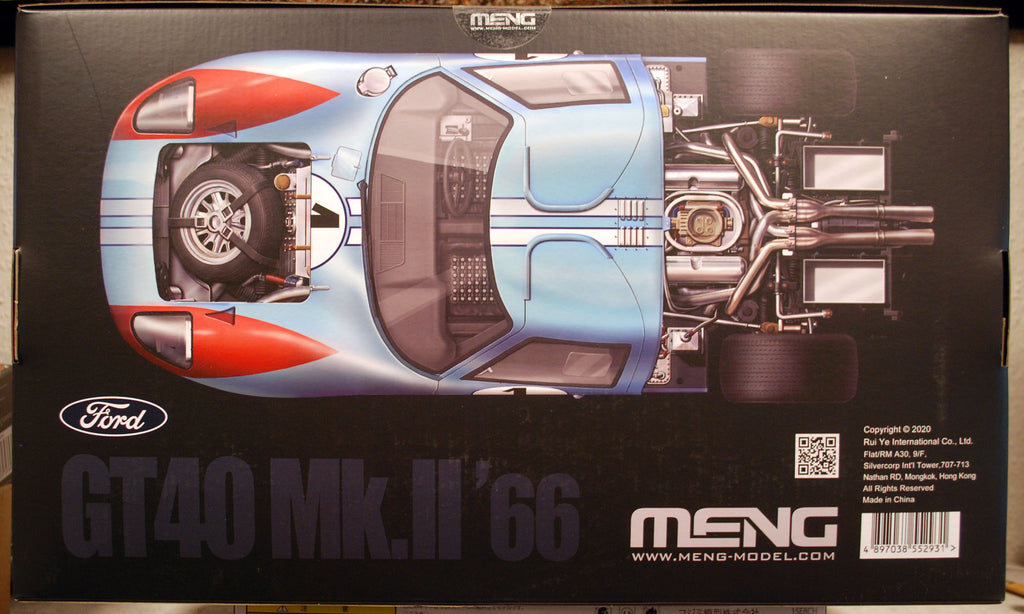Meng RS001 1966 Ford GT 40 Mk. II Winner LeMans 1:12 pre-coloured