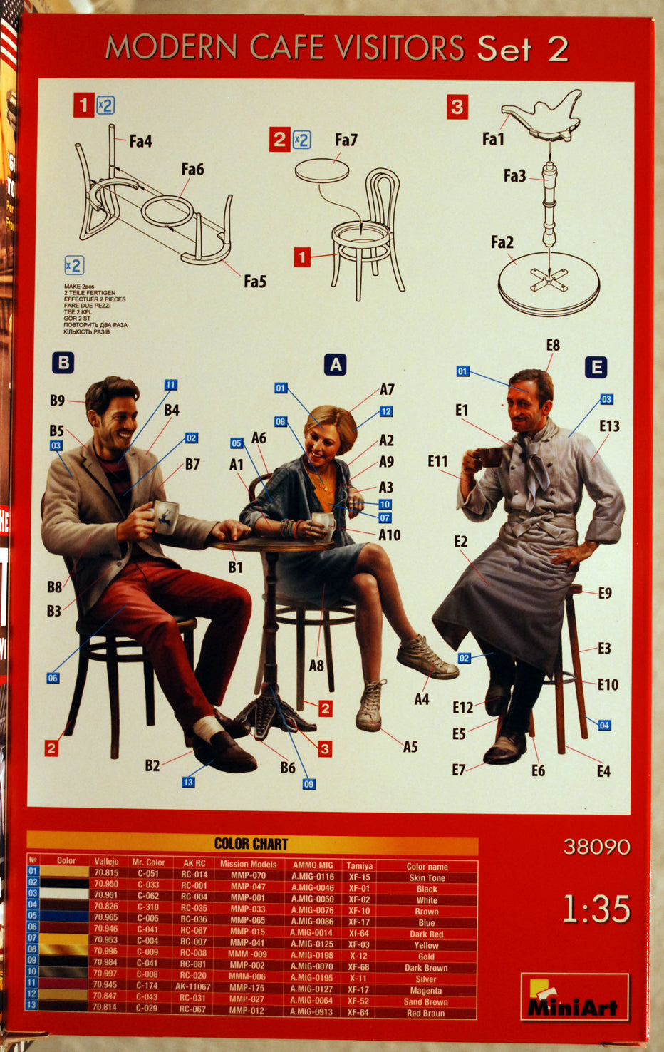 Mini Art 38090 Modern Cafe Visitors Set 2 1:35 Bausatz Kit