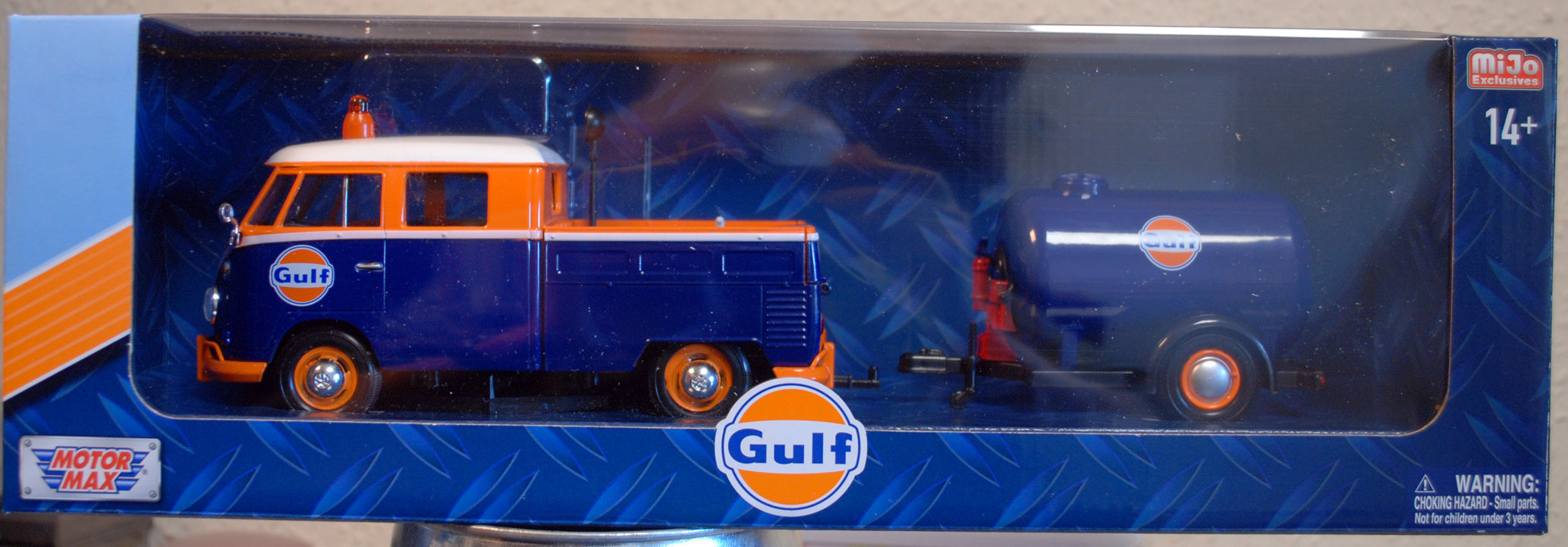 1959 Volkswagen VW T 1 Bulli Doka Gulf Straßenmeisterei 1:24 Motor Max 79674