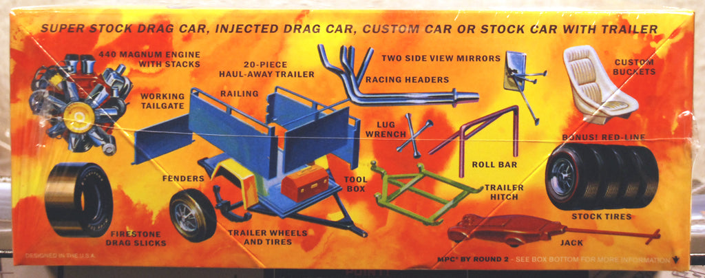 MPC 975 1968 Dodge Coronet Hardtop w. Trailer Super Bee 1:25
