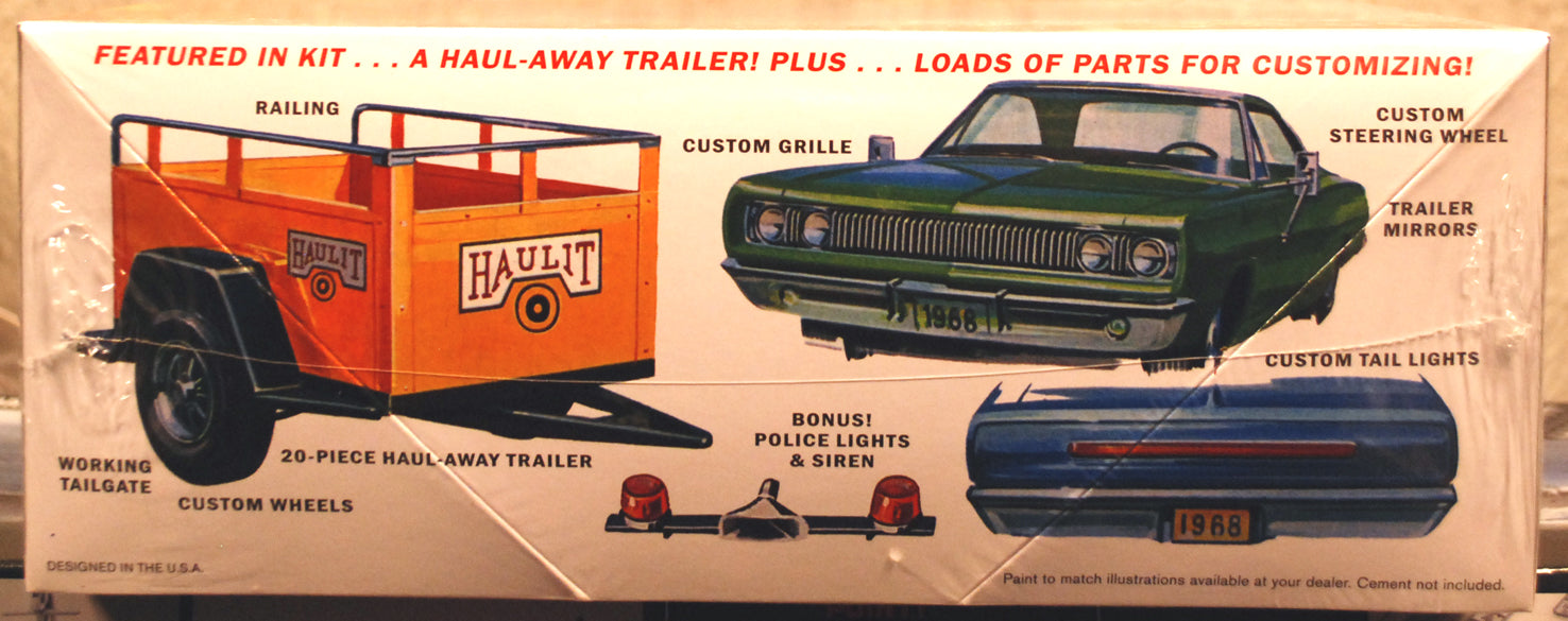 MPC 975 1968 Dodge Coronet Hardtop w. Trailer Super Bee 1:25
