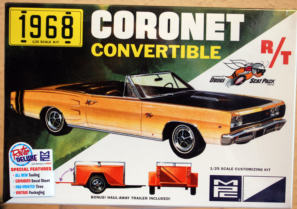 MPC 978 1968 Dodge Coronet Convertible w. Trailer Super Bee 1:25