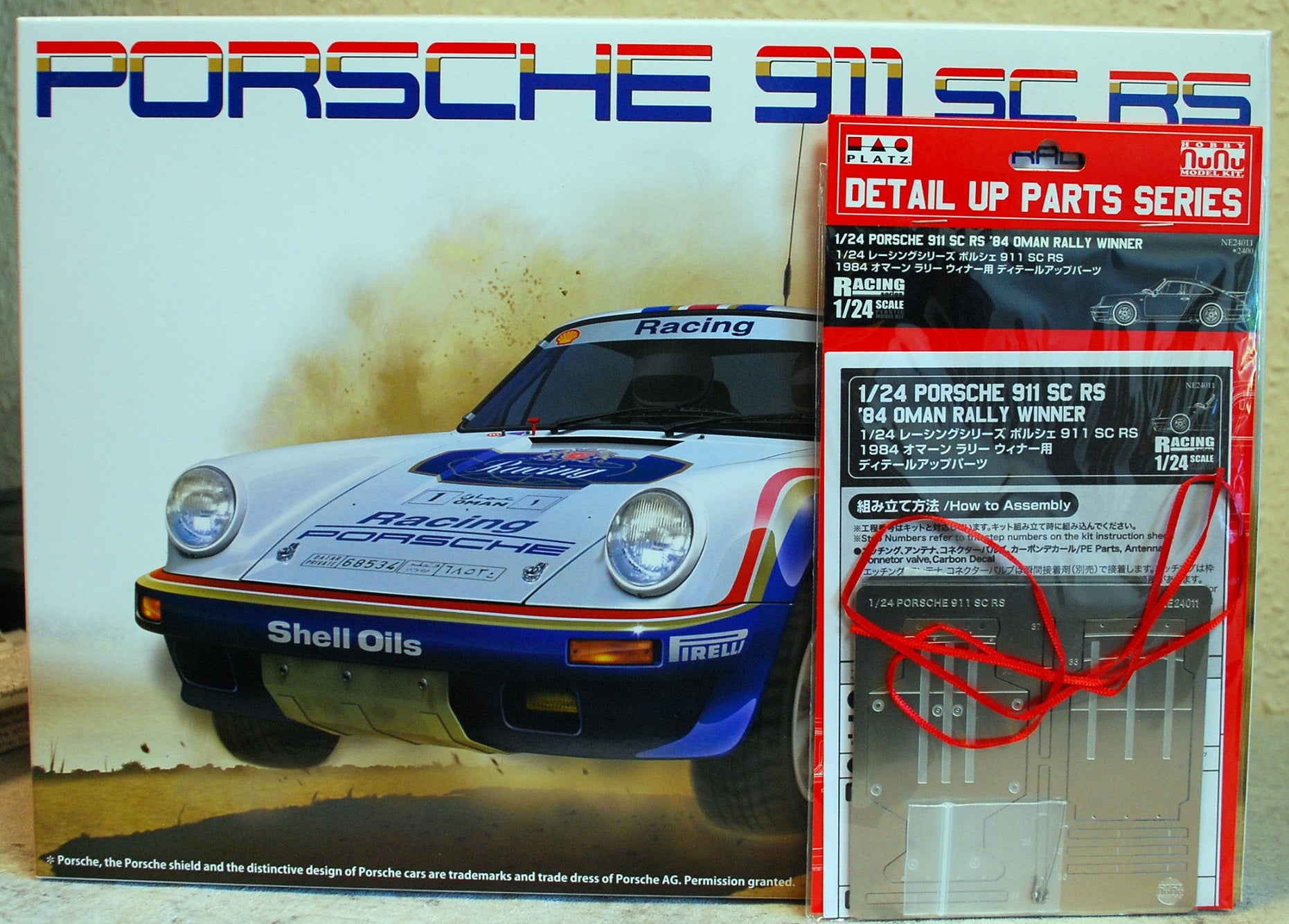 NUNU 24011B Set 1984 Porsche 911 SC RS Oman Rallye inkl. PE Parts 1:24