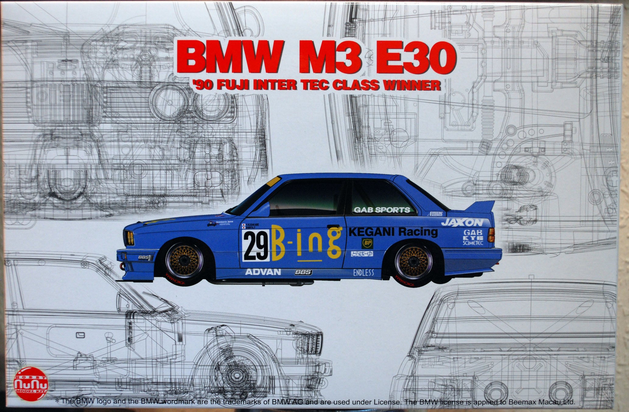 Platz Nunu 24019 1990 BMW M 3 E 30 Fuji Inter Tec Class Winner 1:24