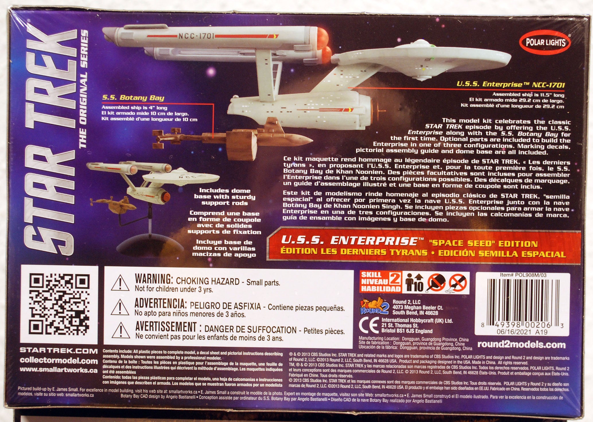 Polar Lights 908 Star Trek USS Enterprise NCC 1701 w. SS Botany Bay Snap 1:1000