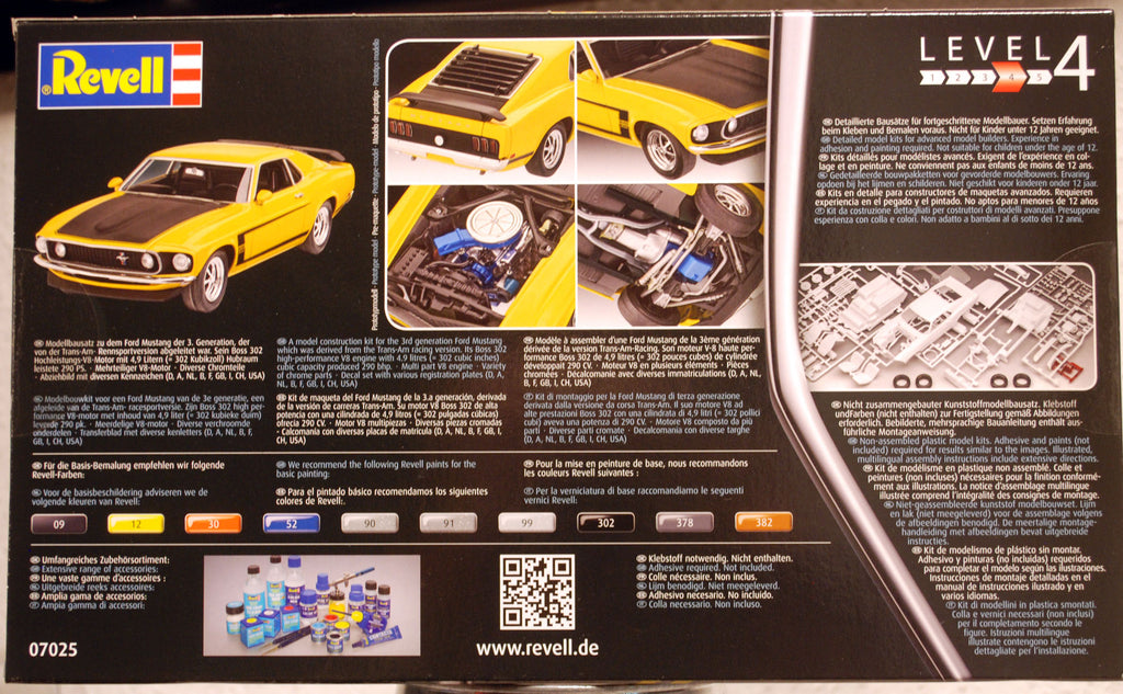 Revell 07025 1969 Ford Mustang Boss 302 1:25 USA muscle car