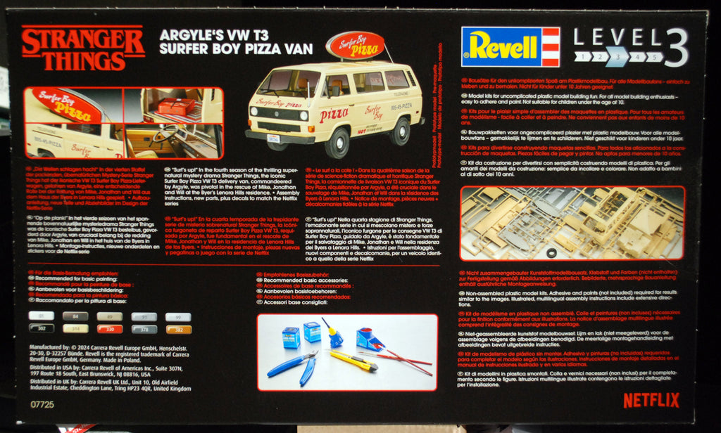 Revell 07725 1979 Volkswagen VW T 3 Bus Bulli 1:24 Stranger Things