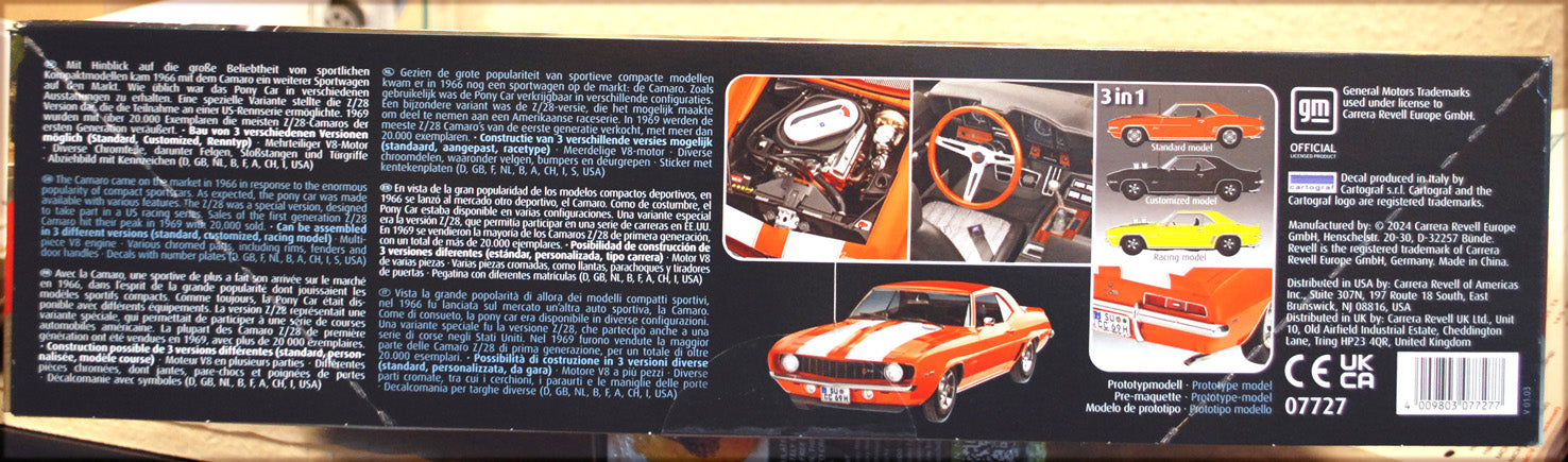 Revell 07727 1969 Chevrolet Camaro Z28 3´n1 1:12 USA muscle car