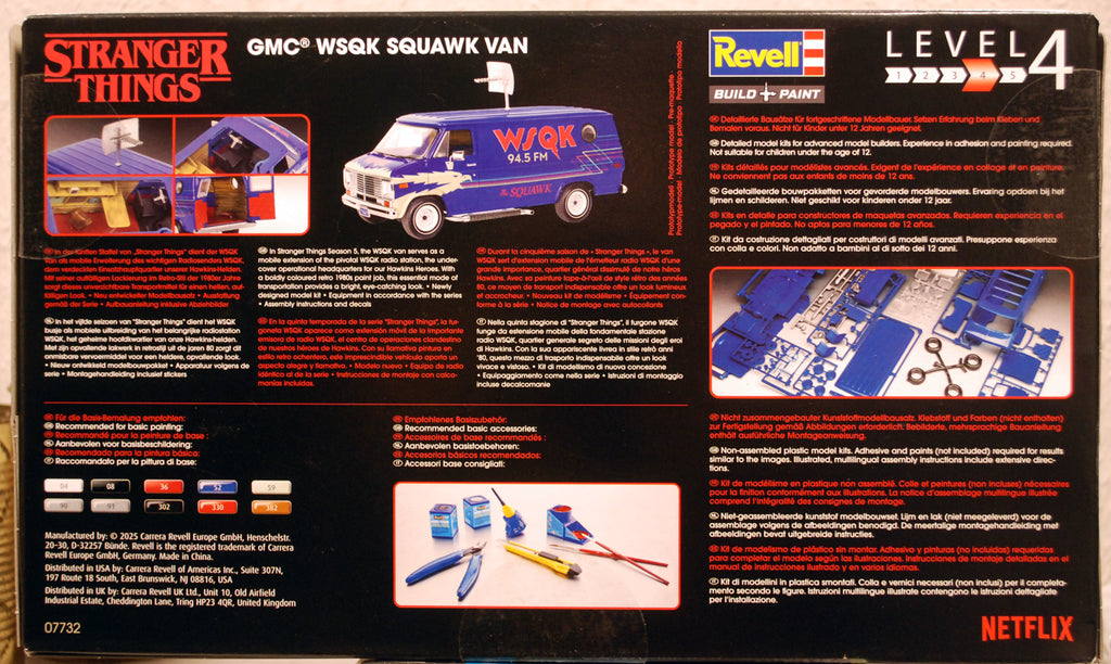 Revell 07732 GMC WSQK Squawk Van Stranger Things 1:25 Bausatz neu 2025