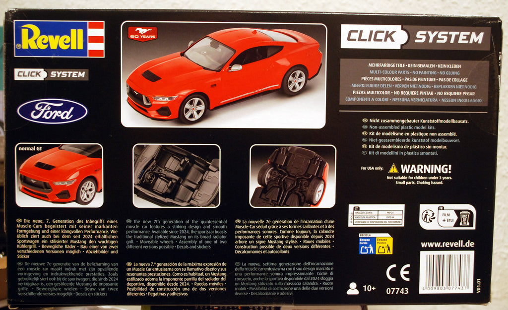 Revell 07743 2024 Ford Mustang GT 2´n1 Click System 1:25 Bausatz