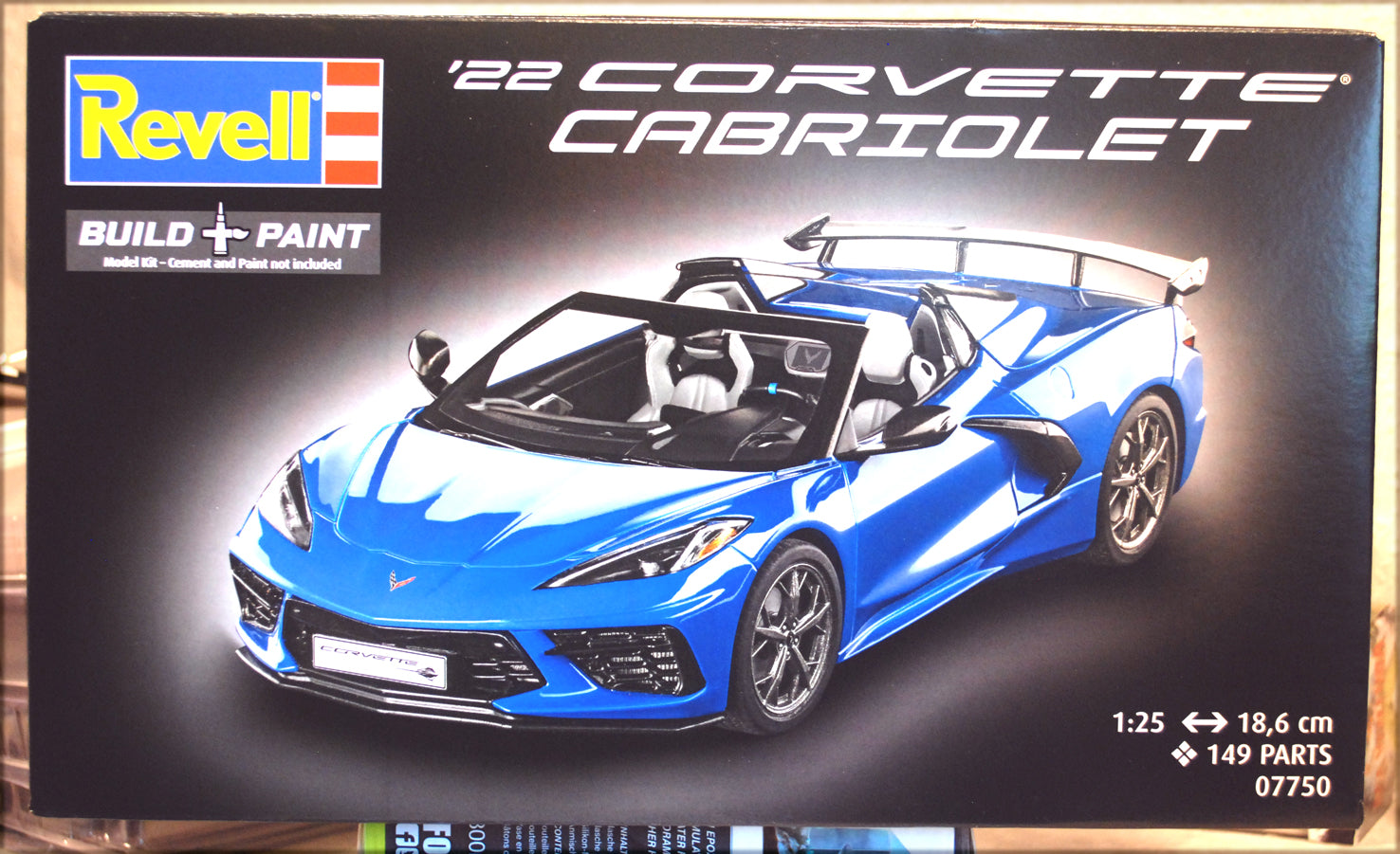 Revell 07750 2022 Chevrolet Corvette C8 Cabriolet 1:25 Bausatz neu 2026