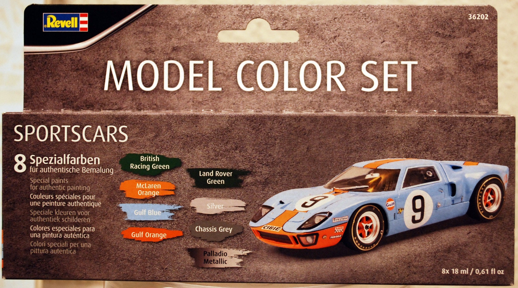 Revell 36202 Model Color Set Sportscars 8 x 18 ml Aqua Color limited edition