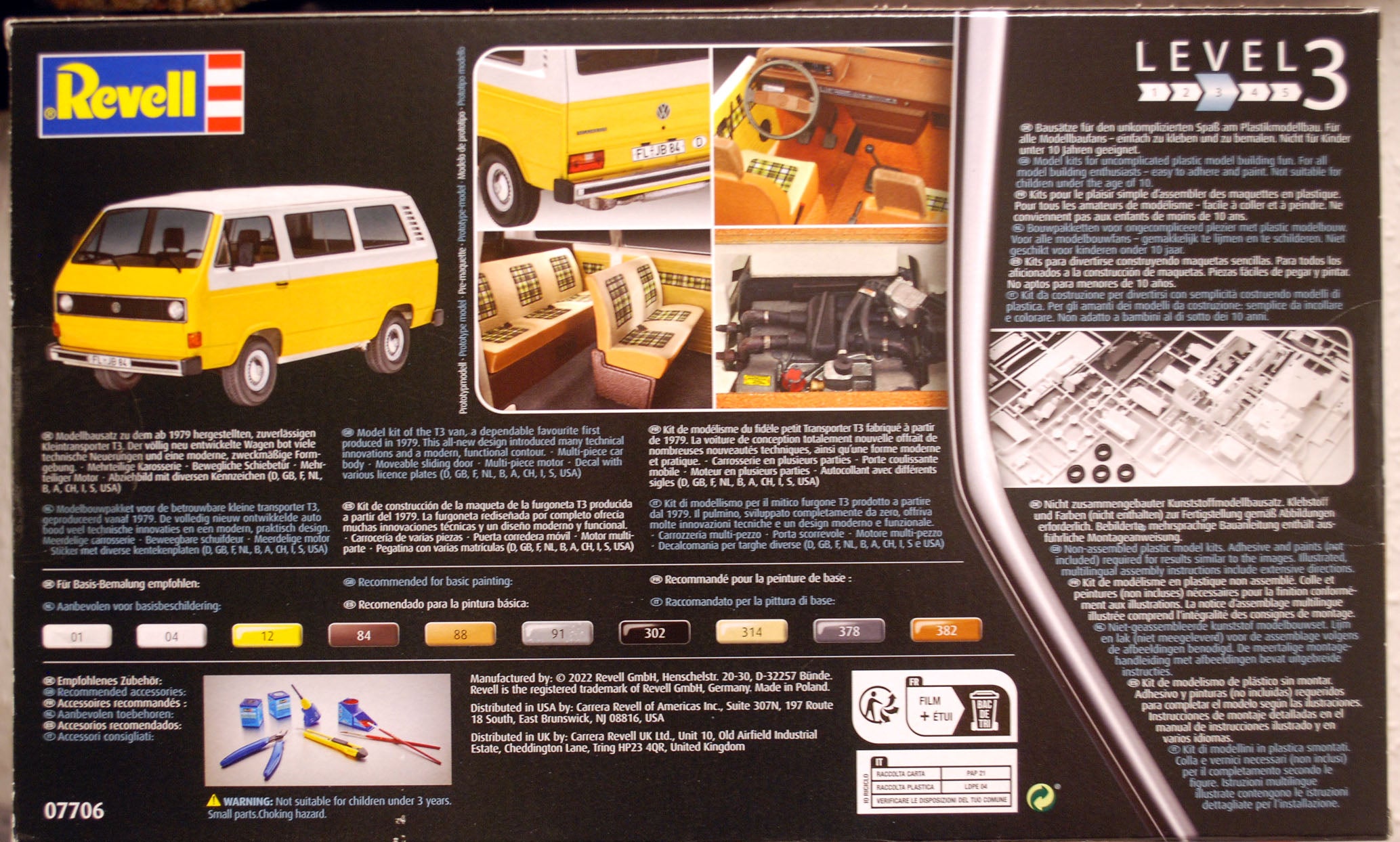 1979 Volkswagen VW T 3 Bus Bulli 1:24 Revell 07706