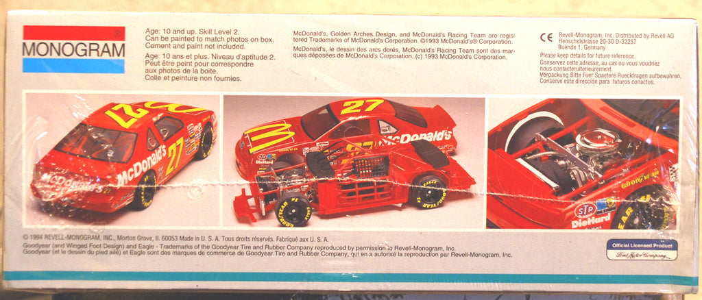 Monogram 2442 1993 Ford Thunderbird # 27 Mc Donalds Jimmy Spencer 1:24