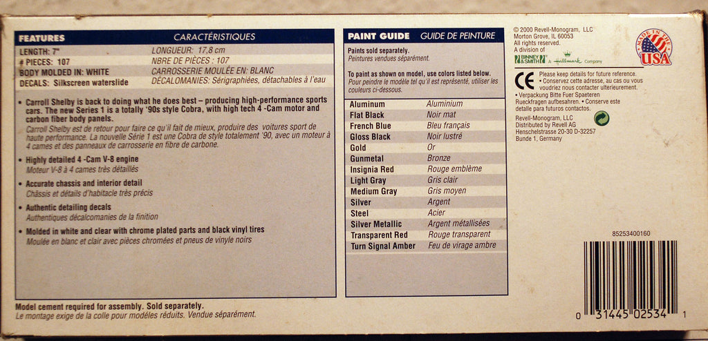 Revell 2534 1998 Shelby Series 1 1:25 Bausatz