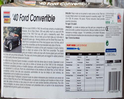 Monogram 5961 1940 Ford Convertible 1:25