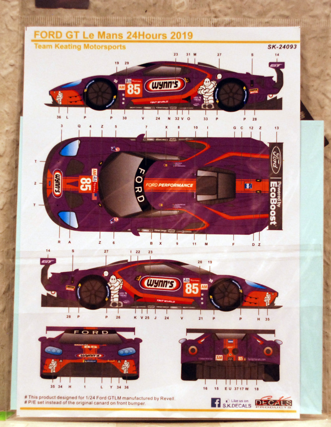 SK Decals 24093  Ford Gt Le Mans 2019 Keating Motorsport
