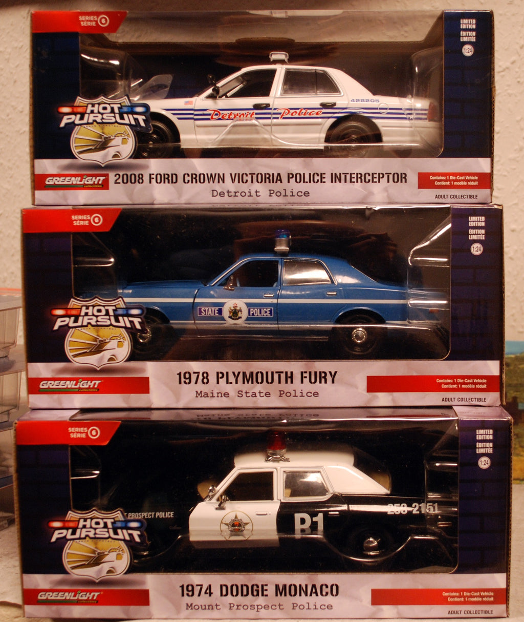 Green Light Hot Pursuit Series 6 komplett alle 3 1:24 SET OF 3
