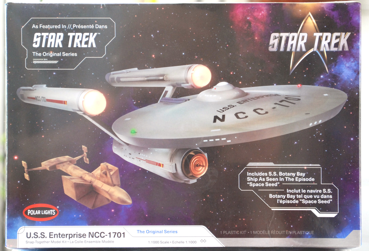 Polar Lights 1000 Star Trek USS Enterprise NCC 1701 w. SS Botany Bay Snap 1:1000