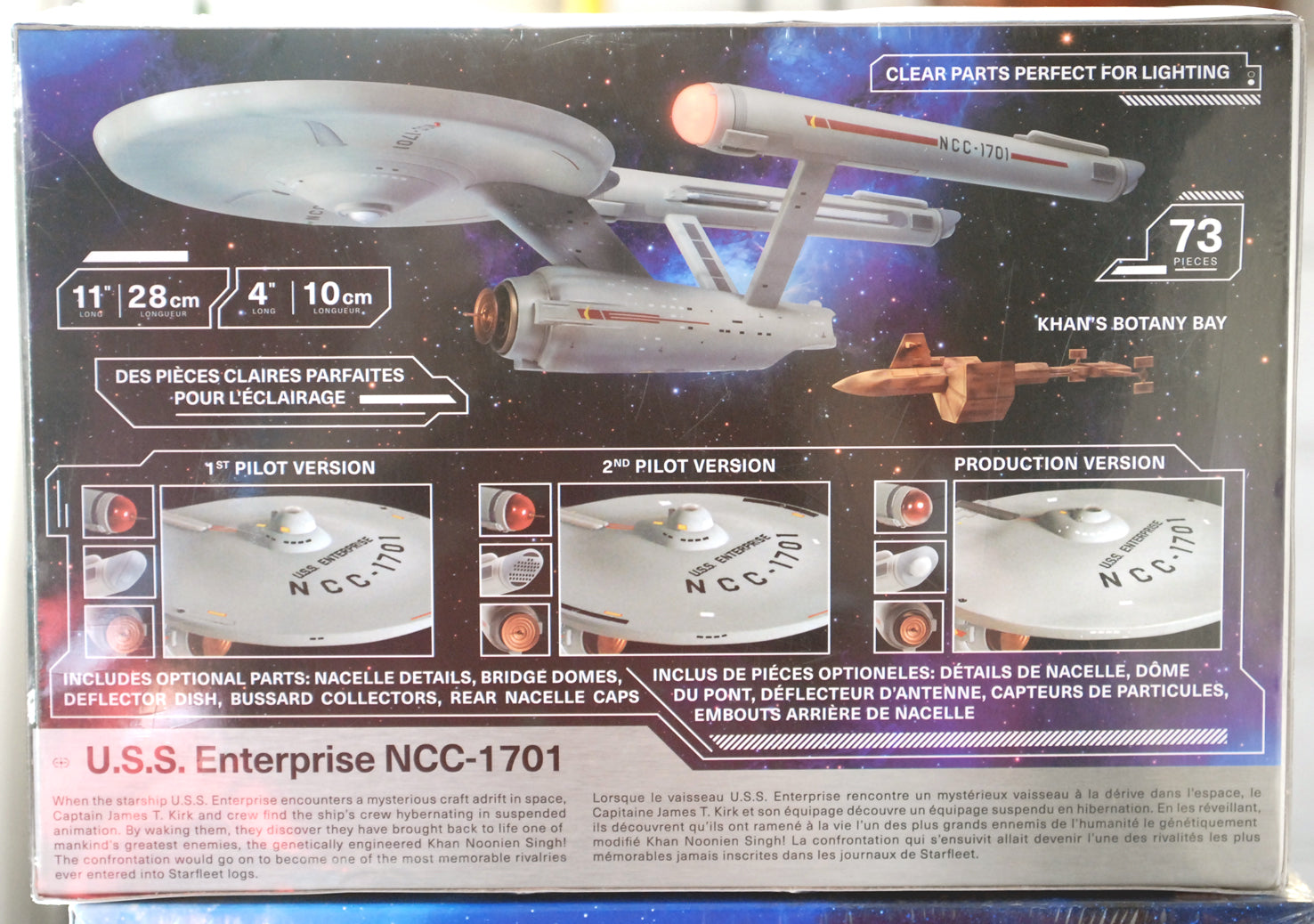 Polar Lights 1000 Star Trek USS Enterprise NCC 1701 w. SS Botany Bay Snap 1:1000