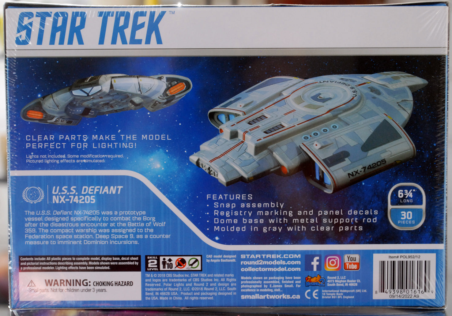 Polar Lights 952 Star Trek USS Defiant NX-74205 Snap Kit