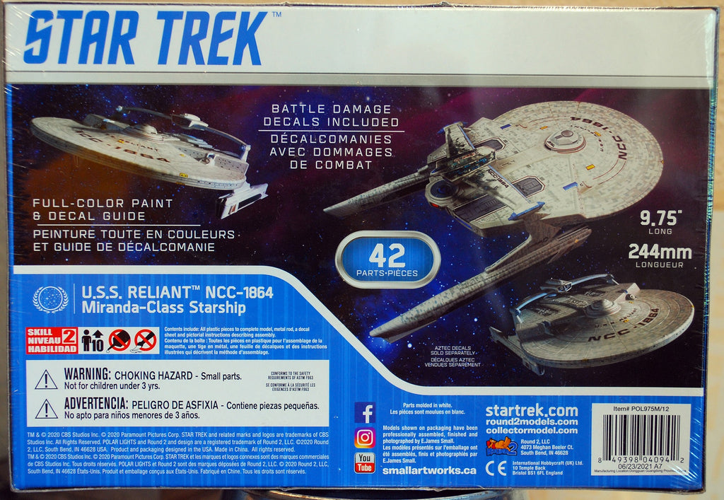 Star Trek USS Reliant NCC-1864 The Wrath of Khan 1:1000 Polar Lights 975