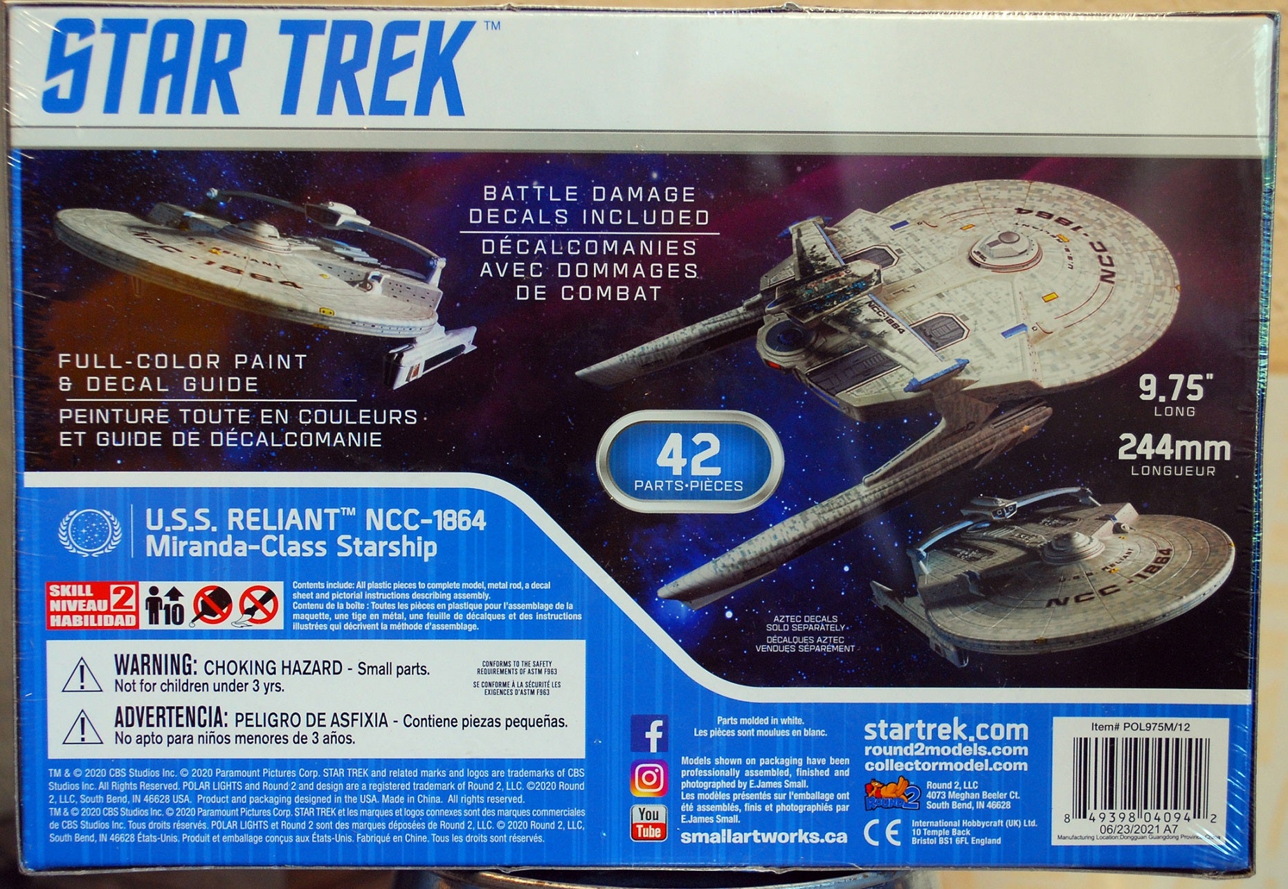 Star Trek USS Reliant NCC-1864 The Wrath of Khan 1:1000 Polar Lights 975