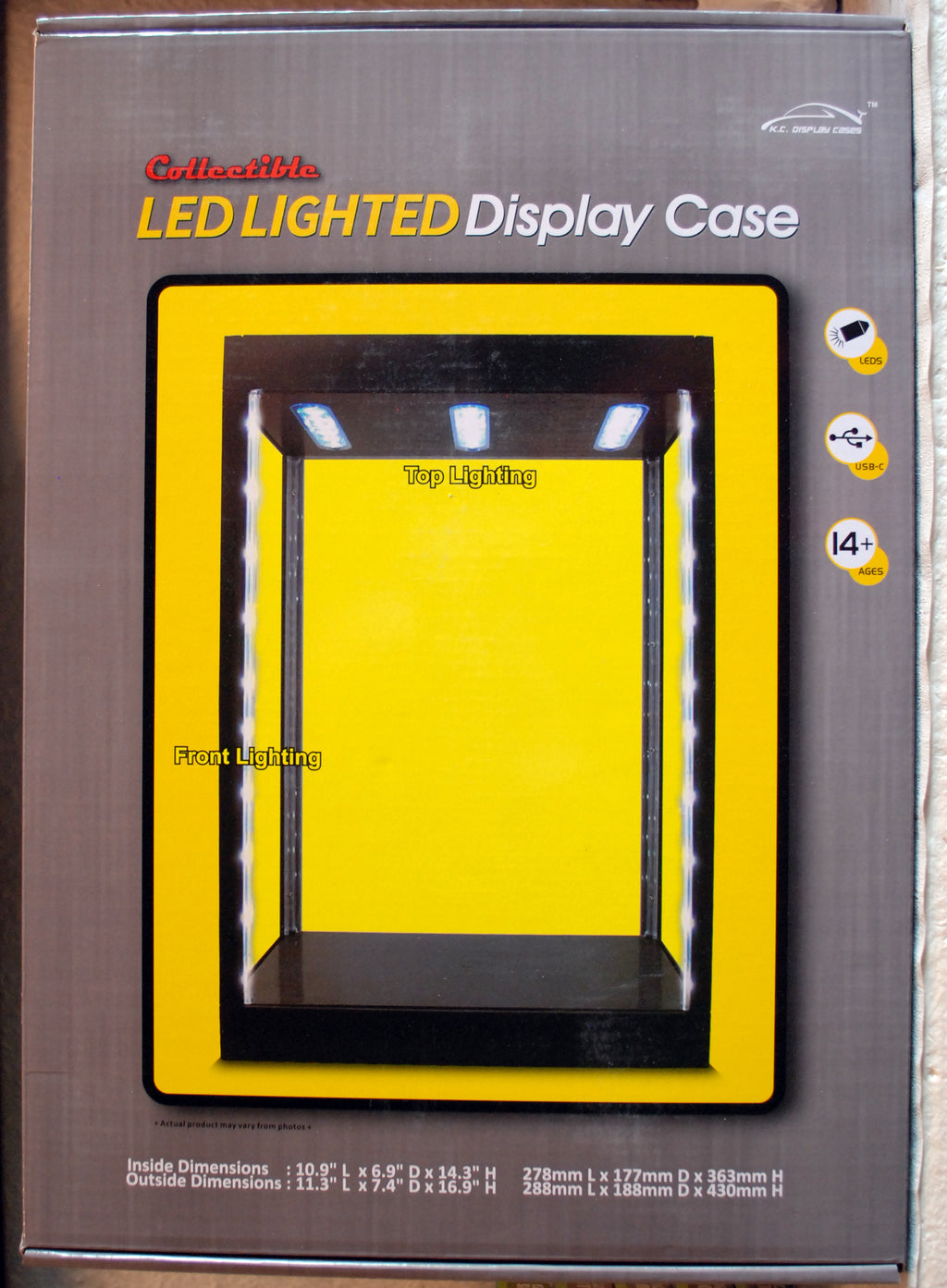T9 68826 MBK große Vitrine LED - Beleuchtung Spiegel schwarz Triple 9