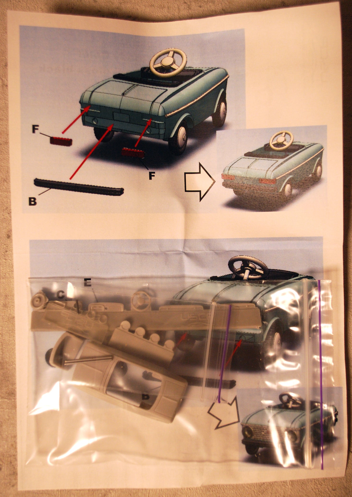 USCP 24A024 Moskvich Pedal Car Moskwich Tretauto 1:24