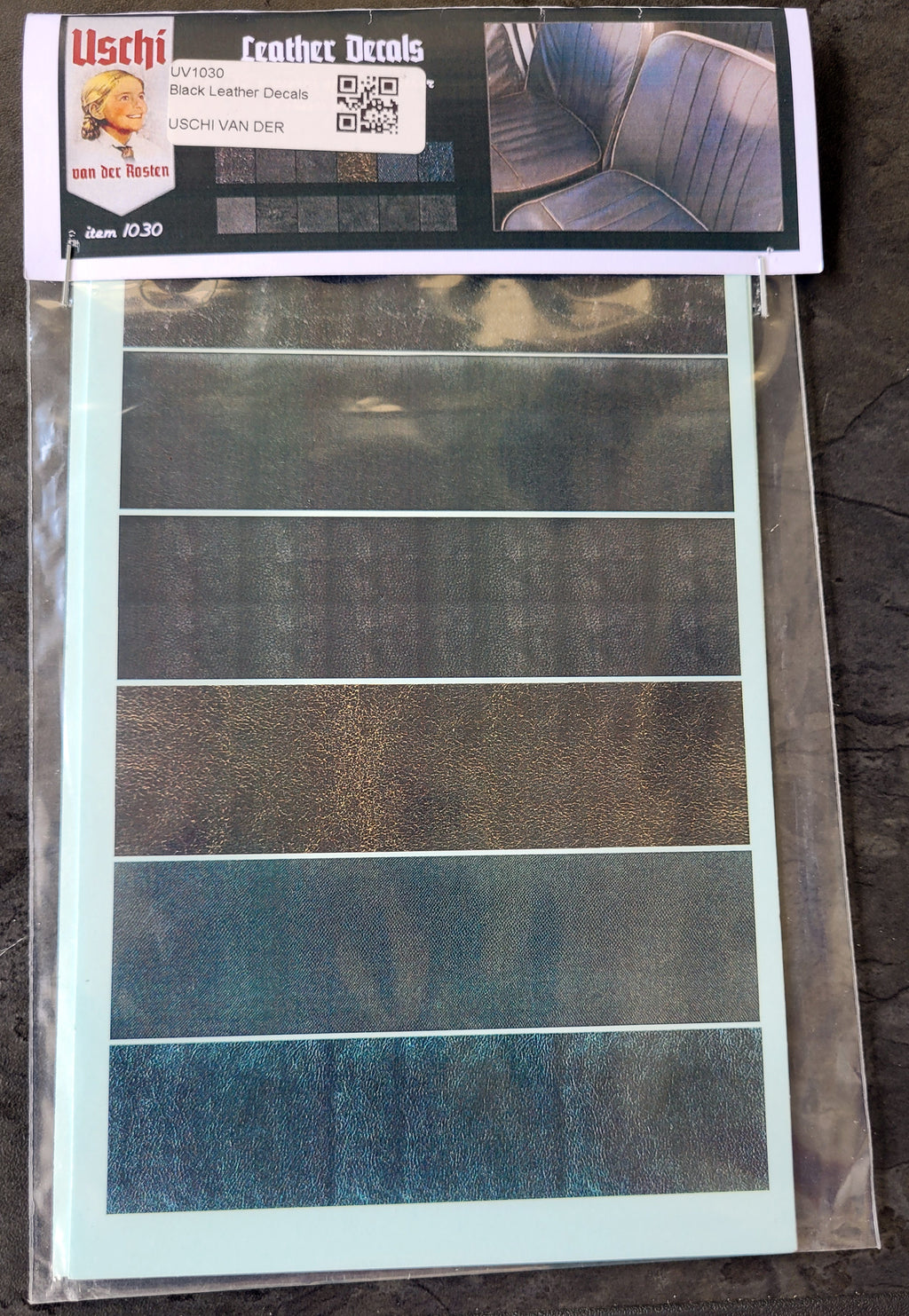 Uschi van der Rosten 1030 Decals Leather Leder Decals 12 versch. Muster schwarz
