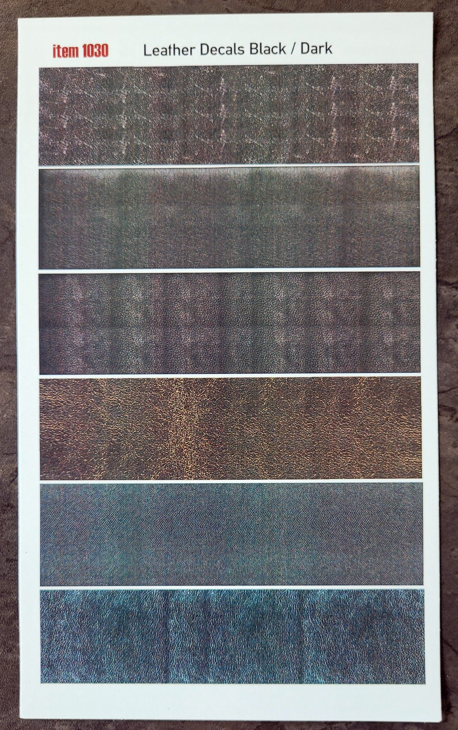Uschi van der Rosten 1030 Decals Leather Leder Decals 12 versch. Muster schwarz