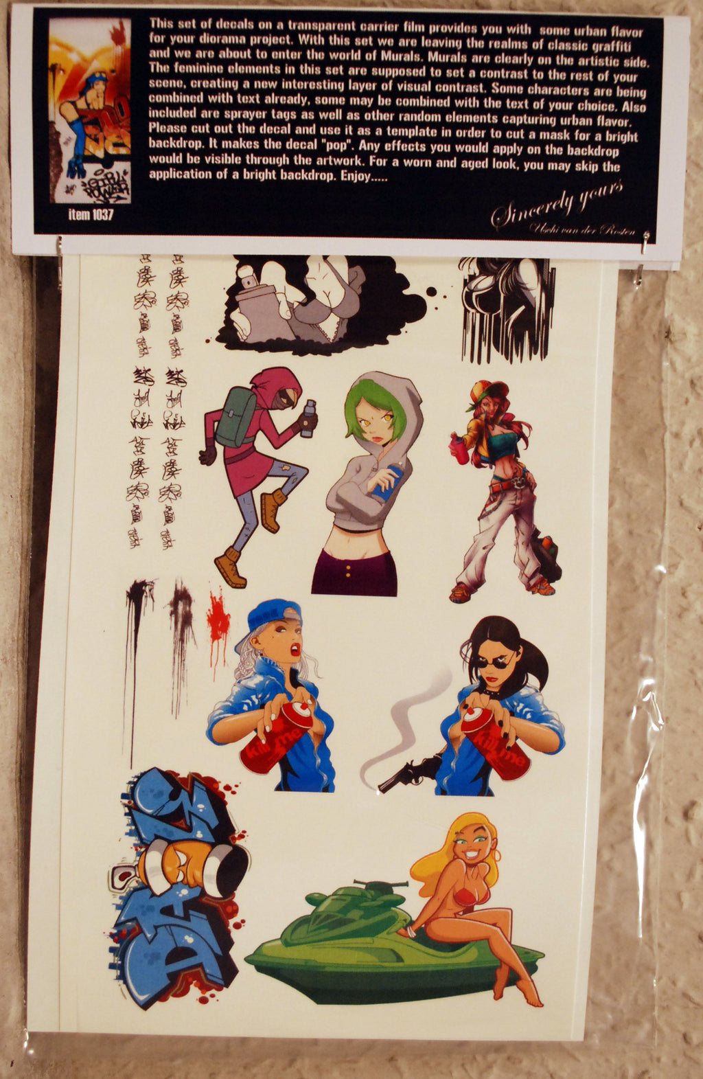 Uschi van der Rosten 1037 Decals Graffiti Decals Girl Power