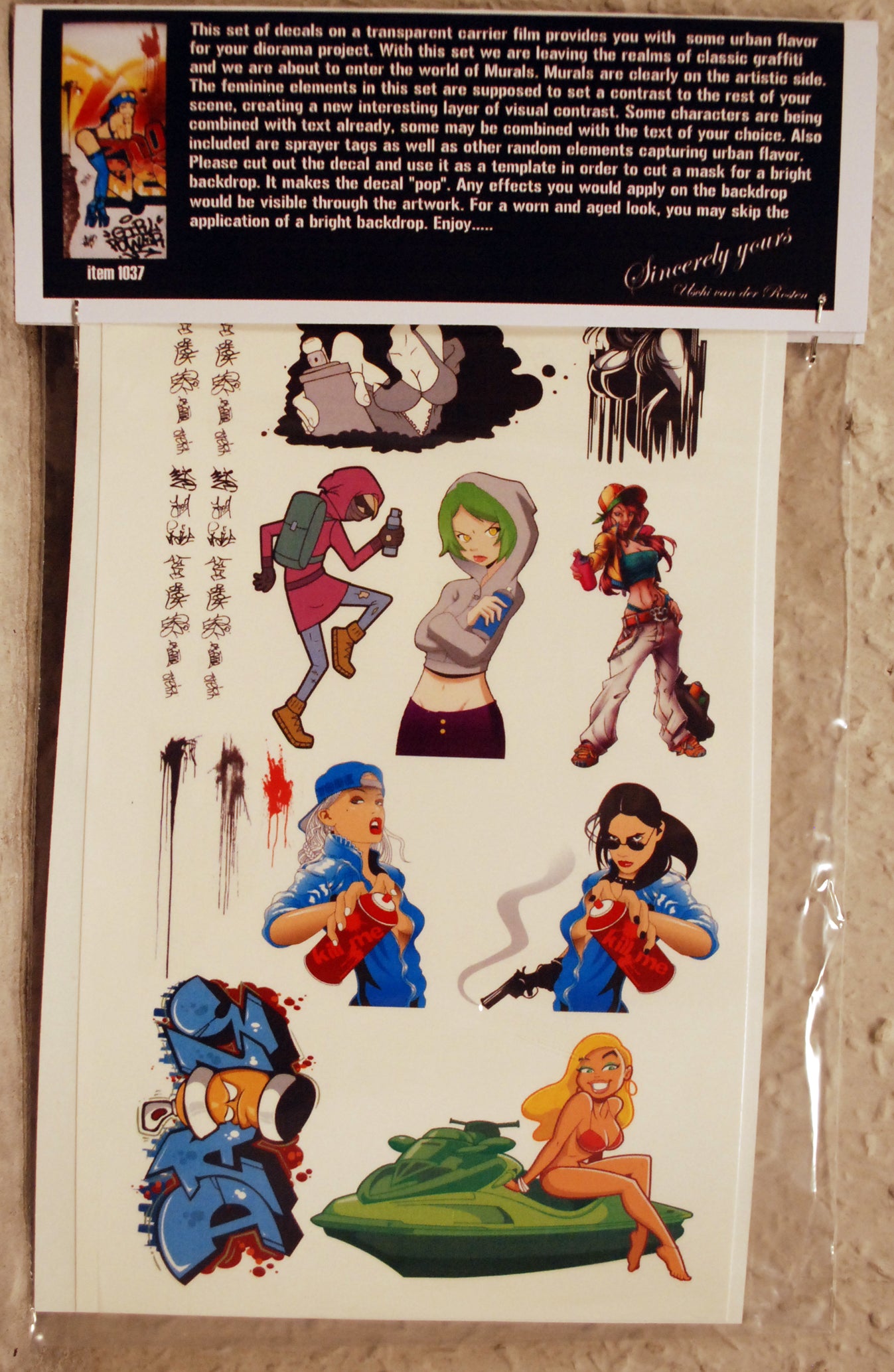 Uschi van der Rosten 1037 Decals Graffiti Decals Girl Power