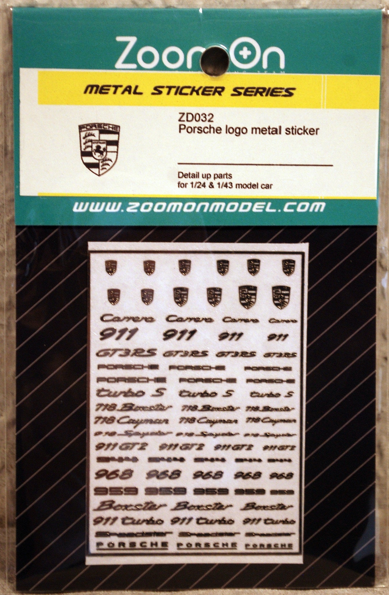 ZoomOn ZD032 Porsche Metal Sticker div. Maßstäbe