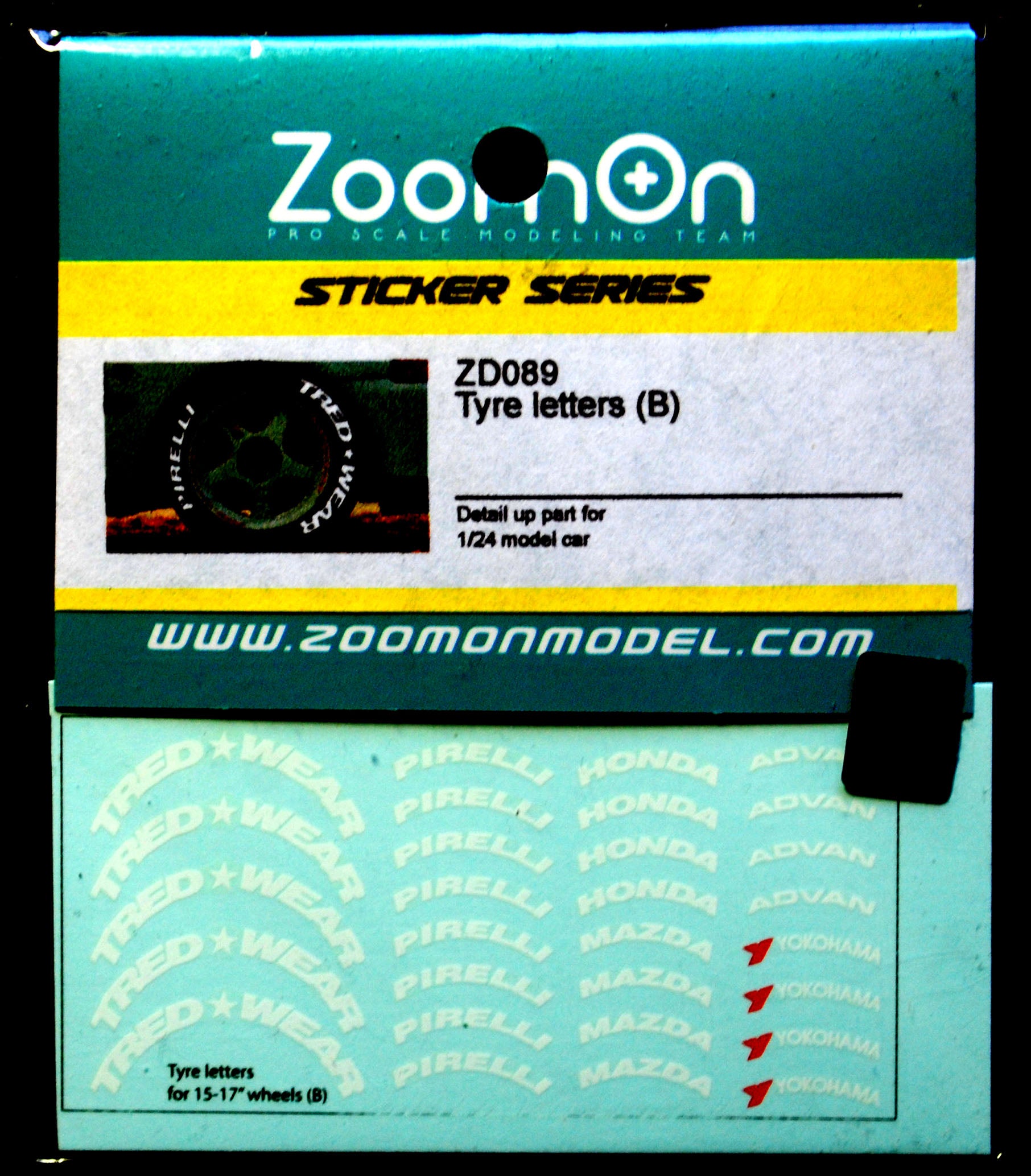ZoomOn ZD089 Tyre Letters B Reifen Decals 15"-17"