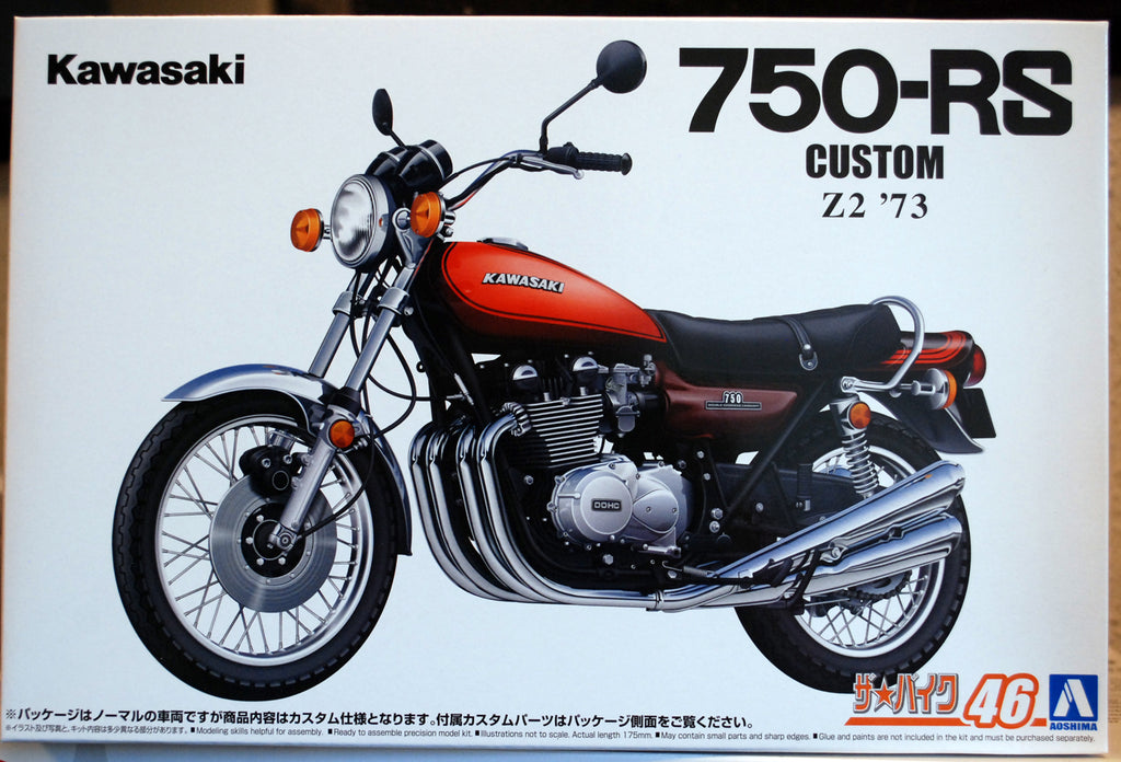 Aoshima 066768 1973 Kawasaki 750 RS Z2 Custom 1:12 Motorrad Bike Bausatz