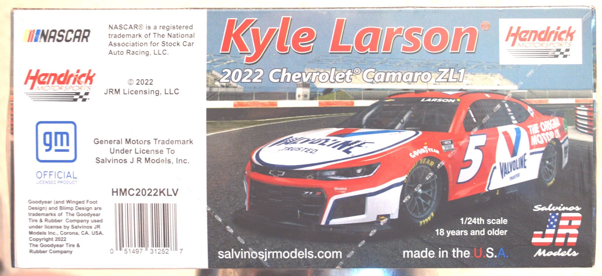 2022 Chevrolet Camaro Kyle Larson Valvoline 1:24 Salvinos JR 312527