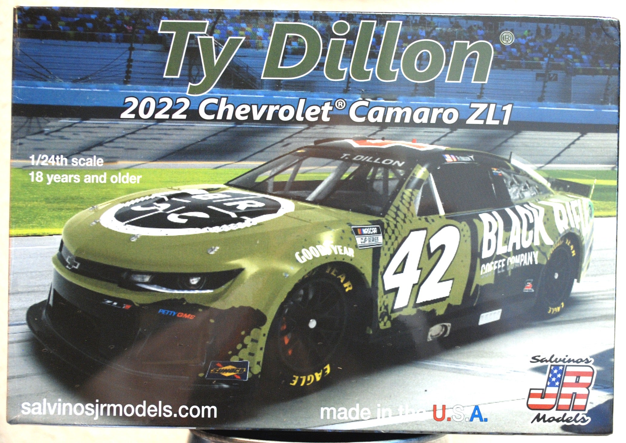 2022 Chevrolet Camaro Ty Dillon Black Rifle Coffee 1:24 Salvinos JR 316075