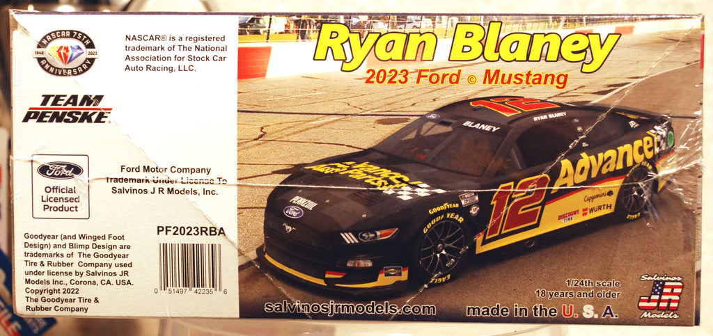 2023 Ford Mustang Ryan Blaney # 12 Advance 1:24 Salvinos JR 422356