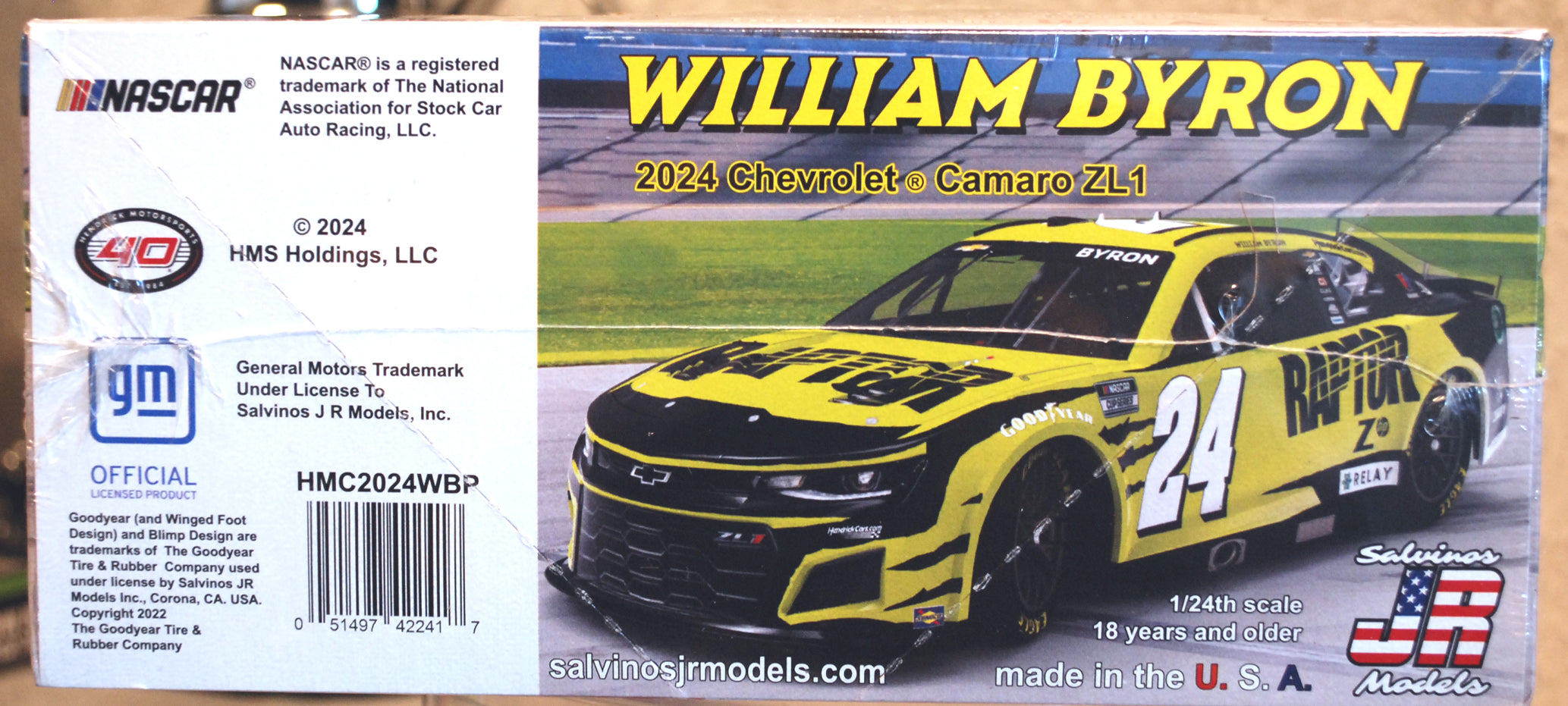 2024 Chevrolet Camaro ZL 1 William Byron Raptor 1:24 Salvinos JR 422417